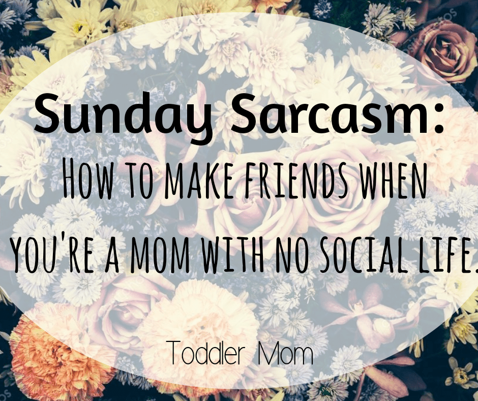 Sunday Sarcasm: How to make friends when you’re a mom with no social&nbsp;life.